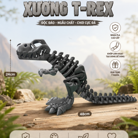 Mô Hình Khủng Long Xương T-Rex 3D Khớp Nối Linh Hoạt
